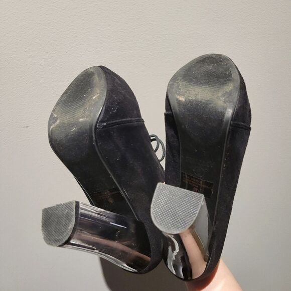 Vintage Y2K Black Leather High Heels Shoes - Picture 4 of 5